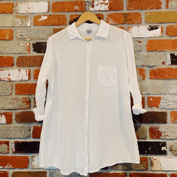 aerie Tops - 3/$40📌 aerie White Cotton Flowy Button Up Boho Flannel Medium